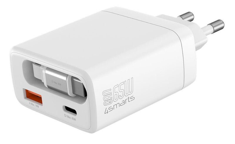 4SMARTS Wall Charger Pdplug Slim 65W GaN Jojo, White