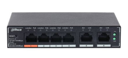 Switch Dahua DH-SG4006P Switch Layer L2 6XRJ-45 Ports RJ-45 Ports Type Gigabit Ethernet (10/100/1000) 4XPOWER