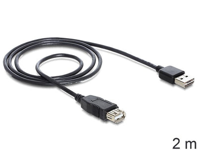 Delock Cable Easy-USB 2.0 Tipo-a - Alargo M/M 2M Black — image 1