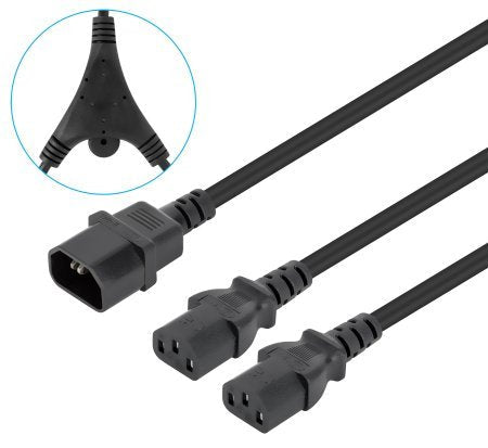 Manhattan Cable Power 2XC13 a C14 1,8M Schwarzhwarz