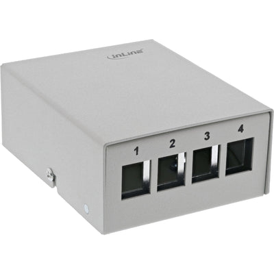 Inline Desktop Point Box 4X Keystone RJ45, Metal Grey Claro RAL7035 — image 1