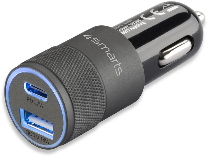 4SMARTS Car Charger Fast + With Quick Charge Pd 27W Black