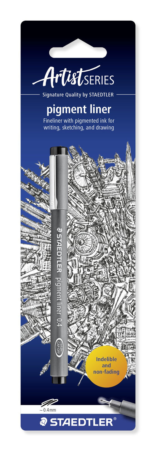 Staedtler Pigment Liner 308 Blister With Marker Calibrado - Trazo 0.4MM - Punta Engarzada Metal - Colour Black — image 1