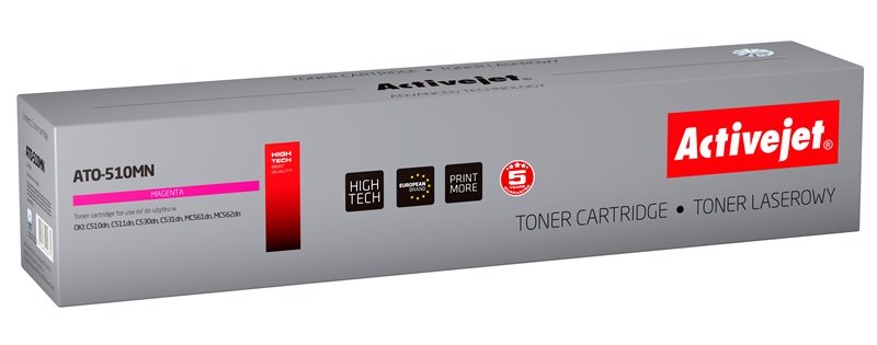 Activejet Toner ATO-510MN (reemplazo Oki 44469723 - Supreme - 5,000 Páginas - Magenta