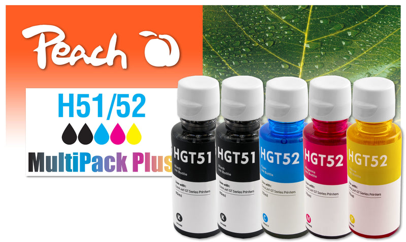 Peach Cartridge HP Ciss GT51 52 Multipack Plus Remanufactured