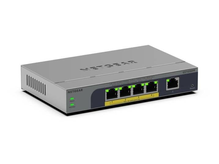 NETGEAR GS105EPP No Administrado Gigabit Ethernet (10/100/1000) Energía Sobre Ethernet (PoE) Assembly Wall/Des
