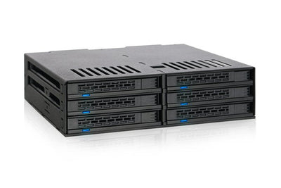 Icy Dock Rack 1U 6X2 5'' SATA Sas HDD Icy Dock MB326SP-B Black Disk Array — image 1