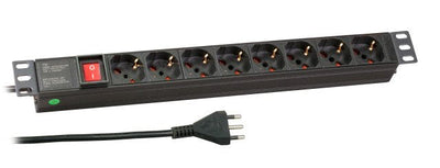 Efb 19 1HE Power Strip Plugs 8 X It With Switch Alu Sw — image 1