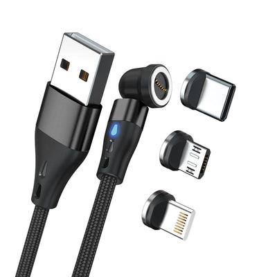 Realpower Magnetic Cable 3 AMP,1M, Black With Adaptern — image 1