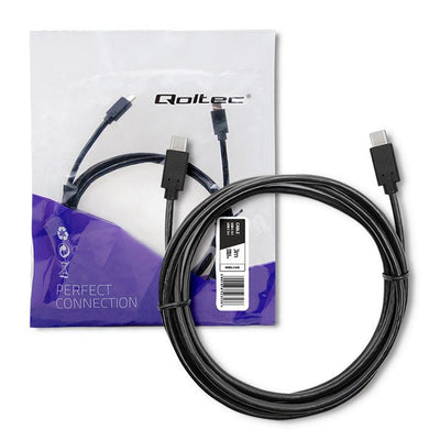 Qoltec 52353 USB Cable 3.1 Type-c - Type-c 3M Black — image 1