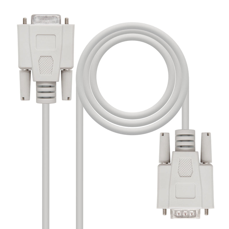 Nanocable Cable Serie Modem DB9 Male a DB9 Female 1.80M - Beige