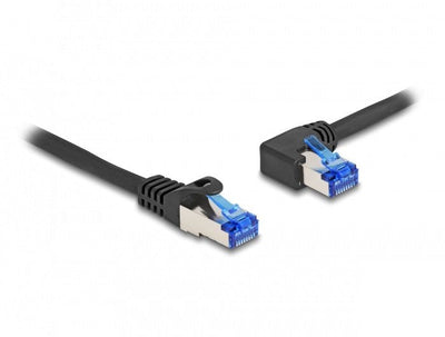 Delock 80219 Network Cable RJ45 CAT.6A S/FTP Recto / Acodado a Izquierda 2M Black — image 1