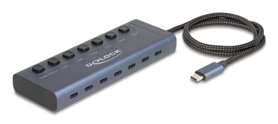 Delock Hub USB 5Gbps With 7 USB Type-c Ports With Switch Davon 6 X Datenport — image 1