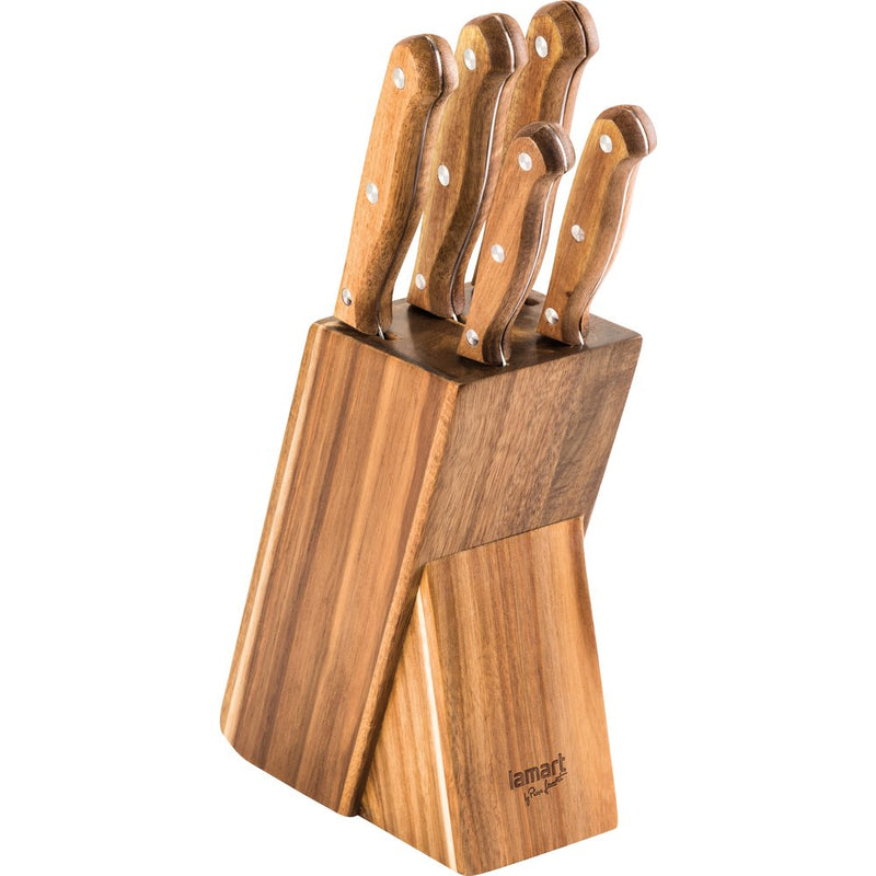 Kit 5 Cuchillos Bloku Wood LT2080