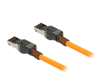 Delock 80405 Network Cable RJ45 With Función Buscador Port USB Type-c™ Self Tracing CAT.6A S/FTP 1M Orange — image 1