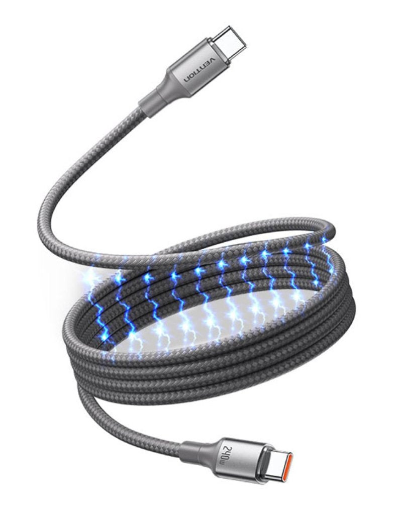 Vention Cable Magnetic USB 2.0 Type-c 5A Tsajg USB Type-c Male USB Type-c Male Up To 240W 480Mbps 1.5M Titanio