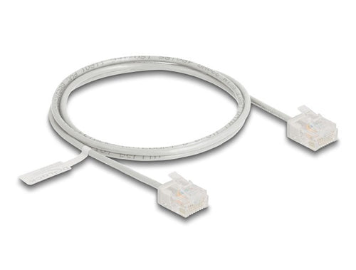 Delock RJ45 Network Cable CAT.6 UTP Ultra Slim 1M Grey With Kurzen Machon — image 1