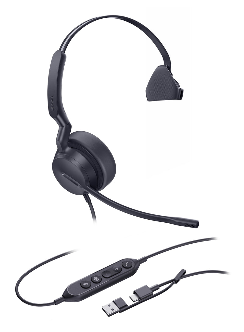 Yealink Auriculares UH42 Mono Teams USB-C/a USB Tipo-c / USB Tipo-a Negro