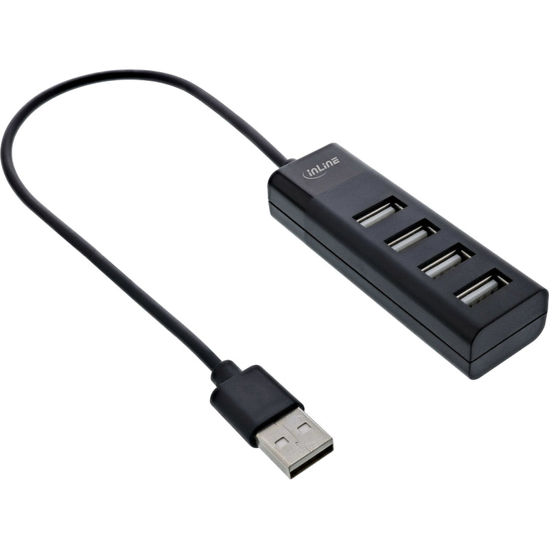 Inline Hub USB 2.0 4 Ports Type a Male a 4X Type a Female Black 30CM, Design Slim