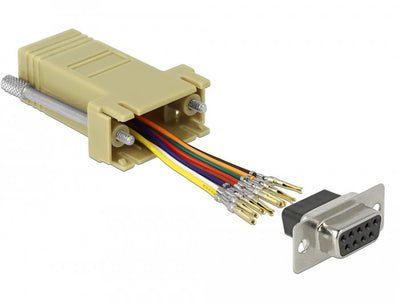 Delock Adapter Sub-d 9 Pin Female a RJ45 Female Kit Assembly Grey — image 1