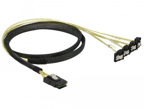 Delock Cable Mini Sas SFF-8087 4 X SATA 7 Pin Angulado 1M — image 1