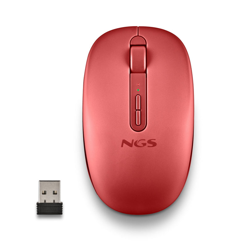 Ngs Mouse Ergonómico Wireless Fog Dual Fogdualred Quiet Up To 1600 DPI Red