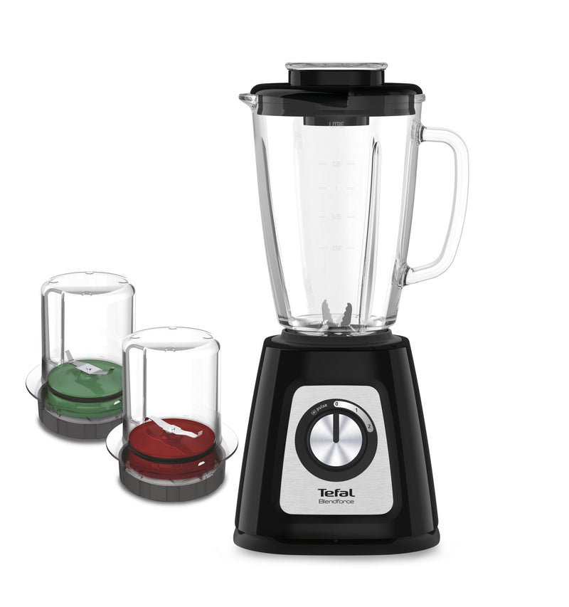 Tefal Blender BL438831 Blendforce 800W, Jarra Glass 1,25 L, Pica Hielo, Black