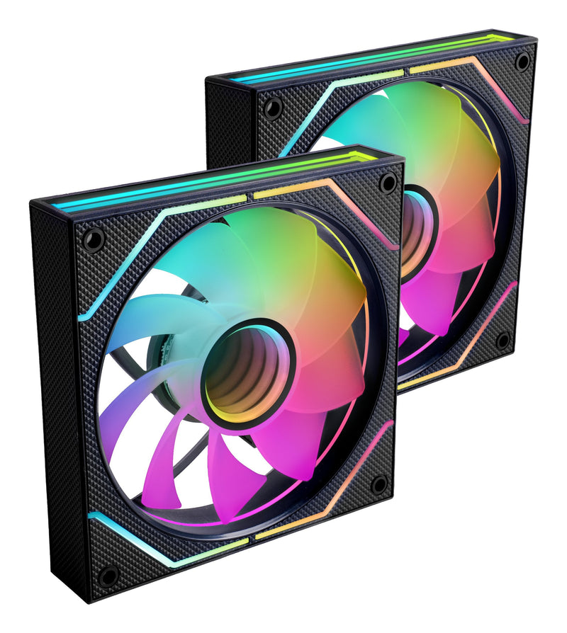 Mars Gaming Kit 2 Fans PC Auxiliar MF-3D PROX2R Black ARGB/ Quiet 12DB / 12MM.