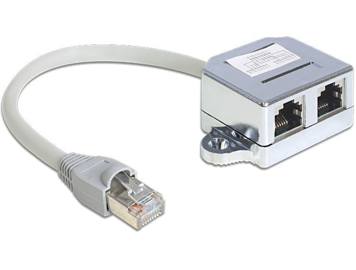 Delock RJ45 Adapter RJ45 - 2x RJ45 M/H 0.15M