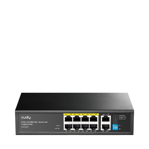 Cudy FS1010P Switch Fast Ethernet (10/100) Energía Sobre Ethernet (PoE) Black — image 1