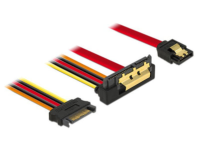 Delock Cable SATA 6GB/S 7 Pin Female + SATA Power 15 Pin Male SATA 22 Pin — image 1
