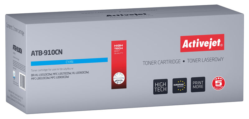 Activejet Toner ATB-910CN (sustitución Brother TN-910C Supreme 9000 Páginas Blue
