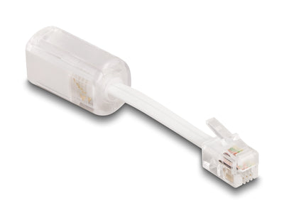 Delock 88170 Cable Telefónico RJ10 Male a RJ10 Female With Cable Connection 30MM Transparent / White — image 1