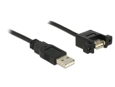 Delock 1M 2XUSB2.0-A USB Cable 2.0 USB a Black — image 1
