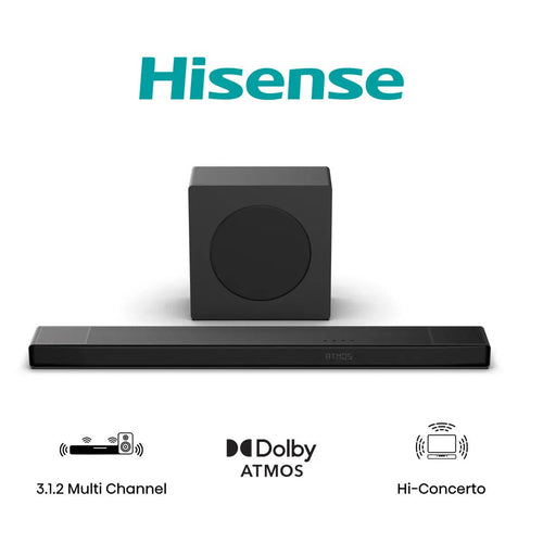 Hisense AX3120Q, Soundbar 3.1.2 Ch, 2 Speaker Up-firing, Hi-concerto, Dolby Atmos, Dts:x, — image 1