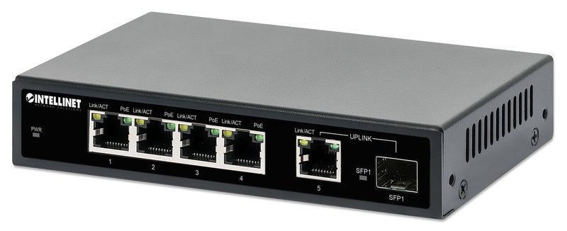 Intellinet 561822 Switch Gigabit Ethernet (10/100/1000) Energía Sobre Ethernet (PoE) Black