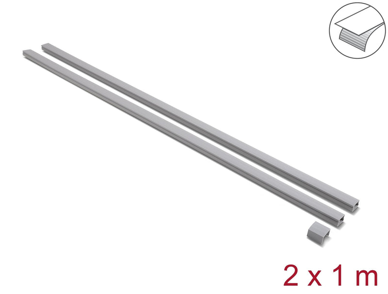 Delock Canaleta Cables Self-adhesive With Schiebedeckel 24 X 14MM Includes Connection Units - Length 1M Pack 2