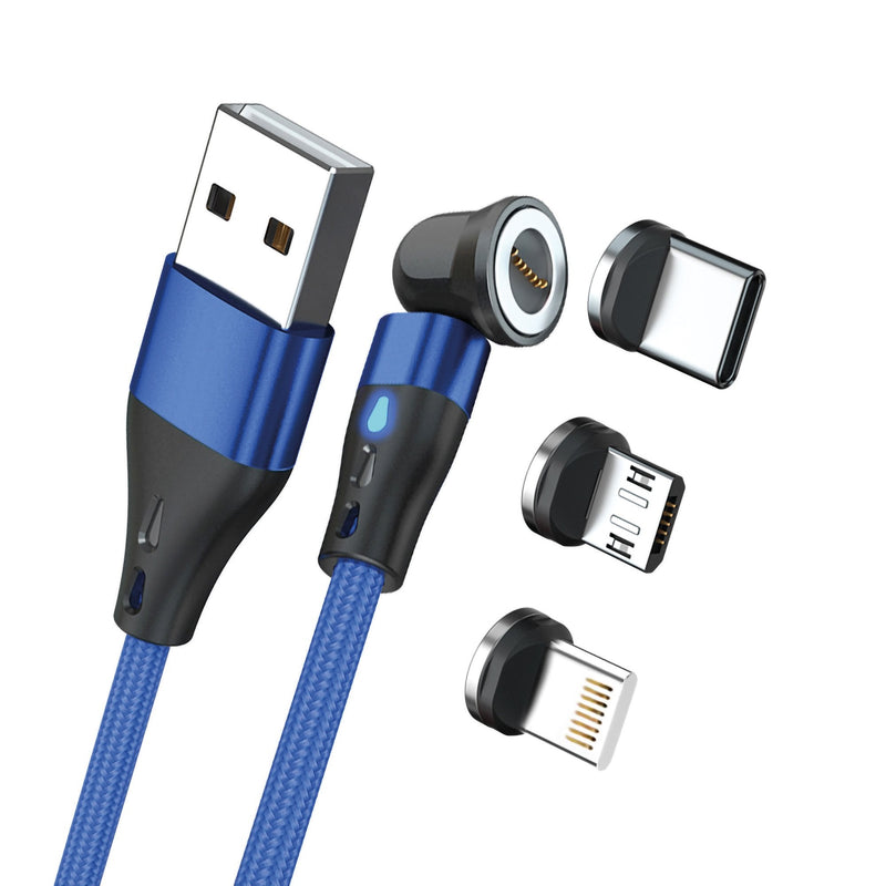 Realpower Magnetic Cable 3 AMP,1M, Blue With Adaptern