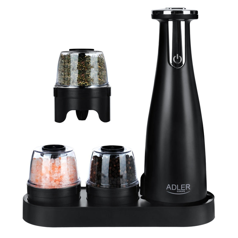 Adler Molinillo Electrico Sal Y Pimienta Ad 4449B, Negro Mate
