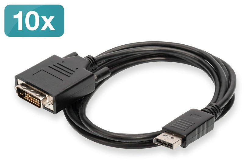 Digitus Cable Adapter DisplayPort - DVI, Paquete 10