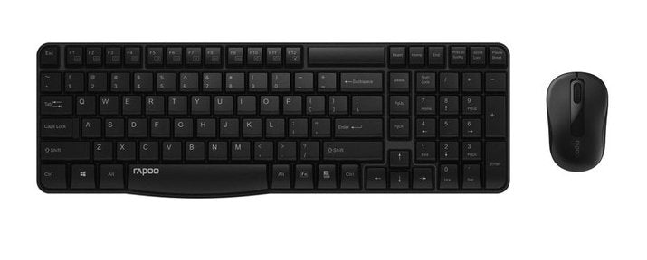 Rapoo Wireless Deskset X1800S Qwertz Keyboard + Mouse Black