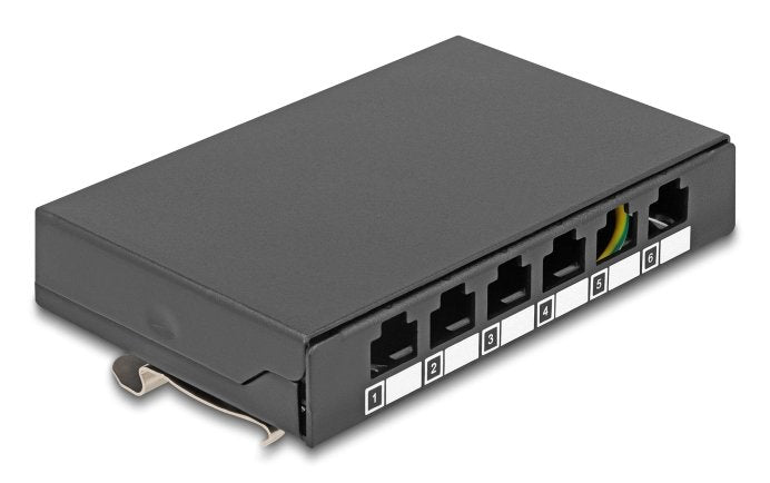 Housing Vacía 6 Port Keystone Rj-module Black - Zur Assembly An Desk Wall Or Carril Din