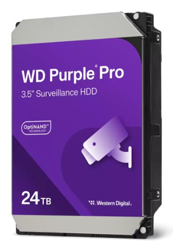 Drive HDD Wd Purple Pro WD241PURP 24TB Surveillance Vídeo Smart Internal 3.5 SATA 6GB/S 7200 Rpm Búfer: 512MB — image 1