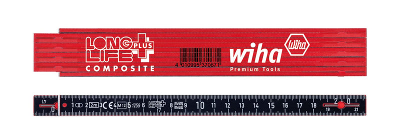 Wiha Tape Measure Foldable Longlife Plus Composite, 2 Metres Vara Medir