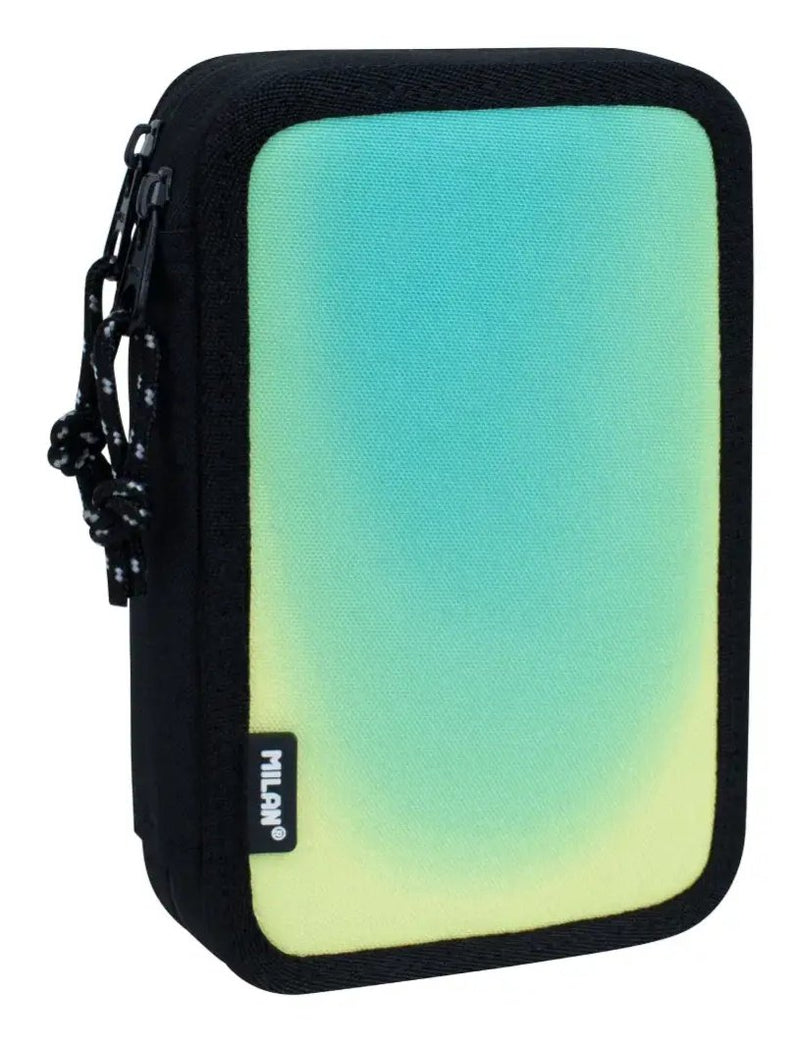Milan Plumier 2 Pisos C/Contenido Sunset Black/Green