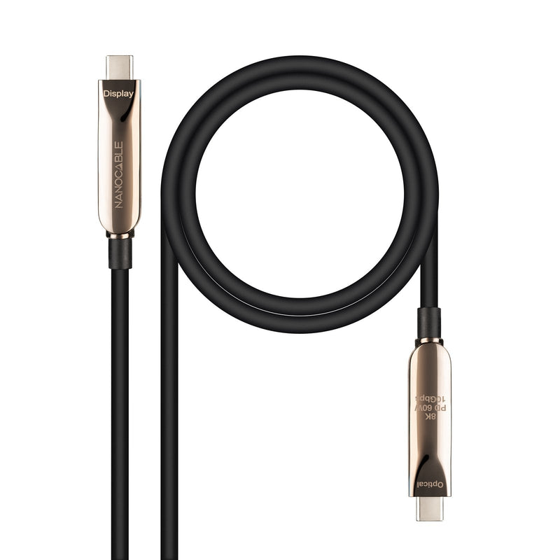 Nanocable USB Cable 3.2 Type-c Aoc 10.01.4615 USB Type-c Male USB Type-c Male Up To 60W 10Gbps 15M Black