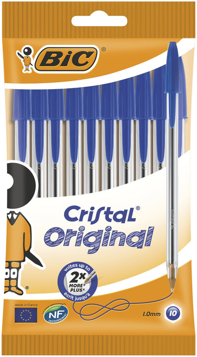 Bic Blister 10 Units - Boli Bic Glass Blue - Punta 1.0MM — image 1