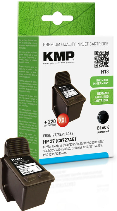 Kmp Cartridge HP C8727AE NR.27 Black 500 S. H13 Recargado — image 1