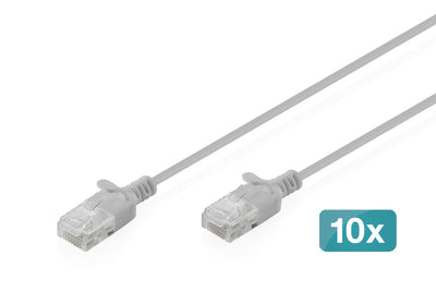 CAT.6 U-UTP Slim Network Cable, 2M, Grey 10 Pcs — image 1