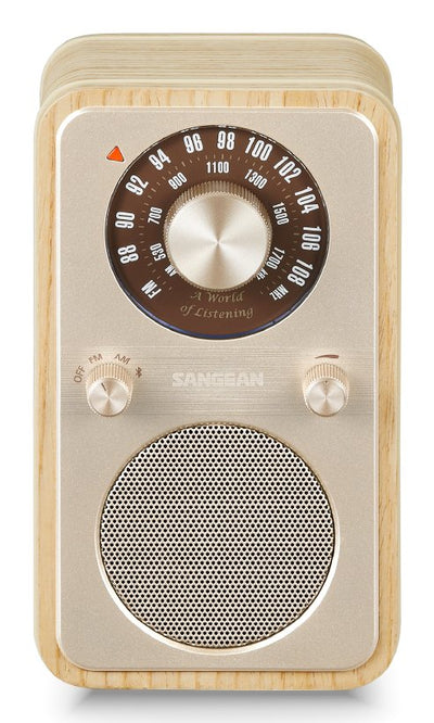 Sangean WR-9 Fresno White Radio Analógica Wood With Am Fm Bluetooth — image 1